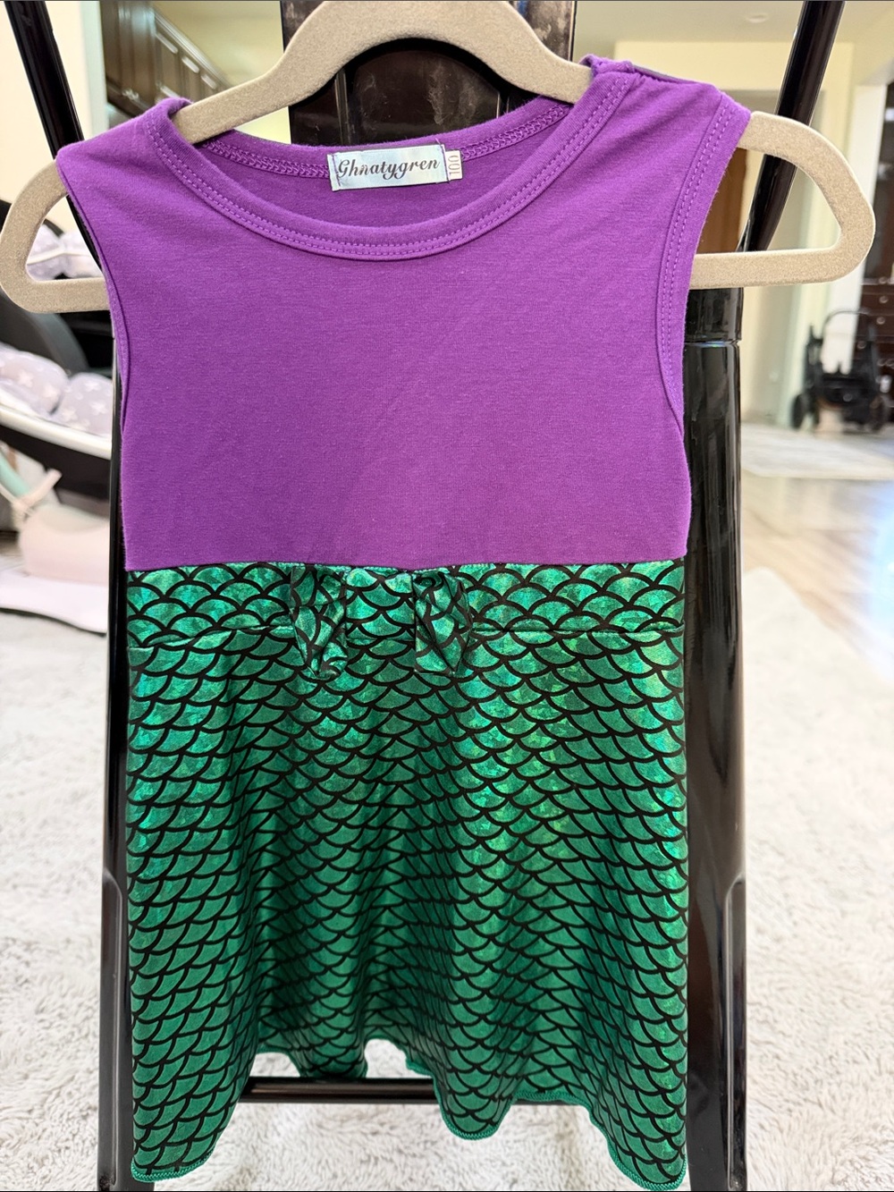 Girls' Purple and Green Mermaid Tank Dress